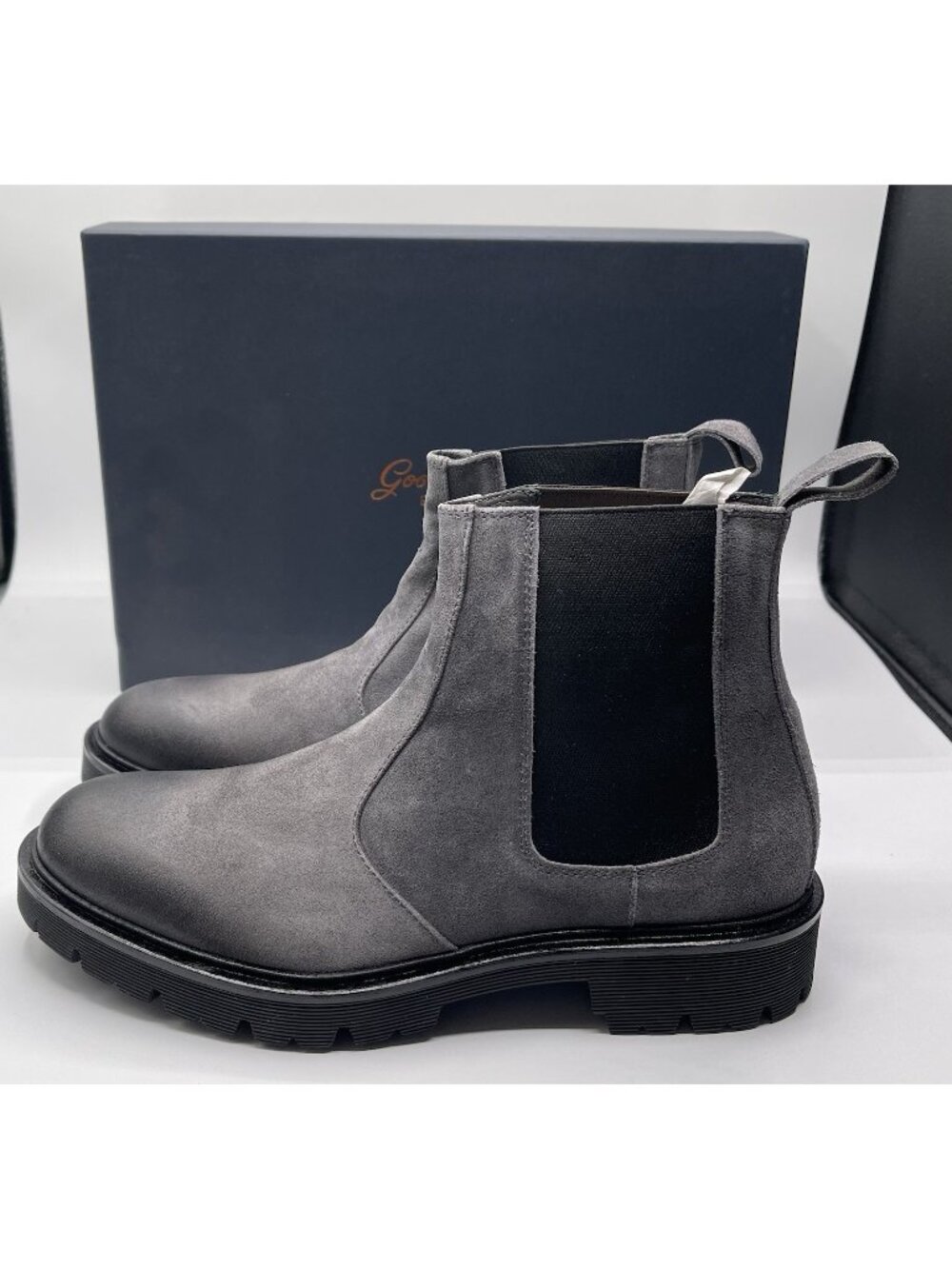 Good Man Brand Mens Size 9.5 Modern City Boot Italian Gray Leather Suede $268